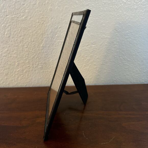 Fluted Glass Craftsman Style Stained Glass 5 x 7 Tabletop Frame Clear Textured - Picture 5 of 6